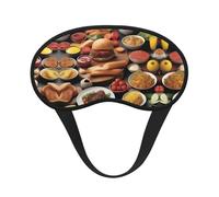 Delicious Feast - Antifaz de satén con borde negro para una comodidad óptima y bloqueo de la luz