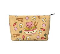 Delicious Sweet Ramen - Bolsa de maquillaje de pana versátil con cremallera para uso diario y organizador de capacidad de viaje, Black, Talla única