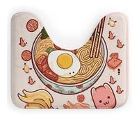Delicious Sweet Ramen - Tapete para inodoro en forma de U, ultrasuave, superabsorbente, con parte trasera antideslizante, de secado rápido, lavable, para base de inodoro ovalada, se adapta a la