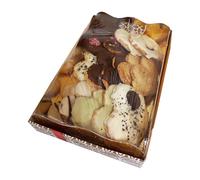 DELICIXIMOS de · Palmeras surtidas bañadas en; chocolate, chocolate blanco, galleta, oreo, pistacho y nutela. Palmeras recien honeadas tiernas y gugosas para cualquier celebración. Caja de 500 gramos