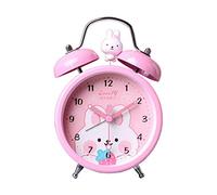 DELICK Alarm Clock,Clocks Bedside,Rabbit Alarm Clock for Kids, Cute Alarm Clock for Heavy Sleepers with Backlight, Loud Twin Bell Alarm Clock(Color:Gold)
