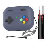 Delidigi Funda AirPods Pro 3 Case Protectora de Silicona de Diseño Clásico Consola Juegos Mano para Apple AirPods Pro 3.ª Generación con Kit Limpieza & Mosquetón & Cordón(Azul Noche)