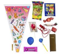 Deliex. 25 cucuruchos de Chuches para cumpleaños infantiles, bolsas conos con chuhes para regalar, golosinas variadas sin alérgenos (SIN MONTAR, 25)