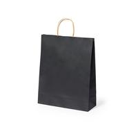 Deliex. 50 Bolsas de papel kraft con asas para regalos Negras, bolsas de papel para tiendas y comercios (32 x 39,5 x 12 cm Negras, 50 Bolsas)