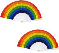 Deliex Abanicos Orgullo Gay Colores Arcoiris para Decoración y Fiestas Rainbow LGBT