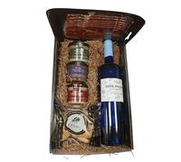 Deliex - Cesta gourmet regalo con Vino Semidulce, Paleta de Cebo Ibérica y Patés