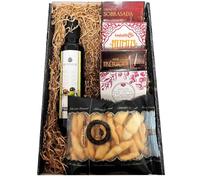 Deliex Cesta regalo con aceite o vino, patés y picos gourmet, elige la caja para regalar que más te guste con o sin alcohol, un regalo original para cualquier cumplido. (Caja con aceite)