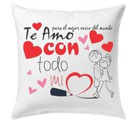 Deliex. Cojín Personalizado con Foto y/o Texto. Regalos con Foto. Varios tamaños. Relleno Incluido. Regalos Originales para Hombres y Mujeres. (25_x_25_cm_2_Caras)