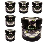 Deliex delicias de Extremadura. 60 Mermeladas pequeñas sabor arándanos. Miniaturas de mermeladas en cristal 30 gr detalles a invitados en bodas, comuniones, bautizos (Arándanos, 60 Tarros)