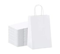 Deliex delicias de Extremadura Bolsas de papel kraft con asas, Bolsas para regalos, bolsas para regalar, bolsas de papel para tiendas y comercios (24 x 32 x 11 cm, 300 Bolsas, Blanco)