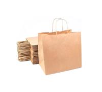 Deliex delicias de Extremadura. Bolsas para regalos, bolsas de papel kraft con asas, bolsas para regalar en diferentes tamaños, bolsas de papel para tiendas y comercios (41 x 31 x 15 cm, 20 Bolsas).