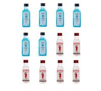 Deliex Delicias de Extremadura. Botellitas de Ginebra Miniatura 5 ombay Sapphire, Beefeater y Tanqueray - Pack de 12 Botellas (6 Beefeater y 6 Bombay Sapphire)