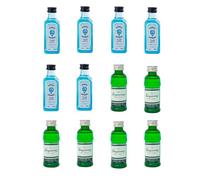 Deliex Delicias de Extremadura. Botellitas de Ginebra Miniatura 5 ombay Sapphire, Beefeater y Tanqueray - Pack de 12 Botellas (6 Bombay Sapphire y 6 Tanqueray)