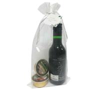 Deliex delicias de Extremadura.Deliex delicias de Extremadura. Lote de Miniatura Vino y 2 monodosis de patés en Bolsa de Organza para Detalles Invitados en Bodas, comunión, Bautizo etc (Pack 24 ud)