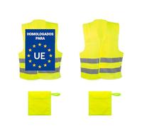 Deliex delicias de Extremadura Pack 2 Chalecos Reflectantes Amarillos Homologados y 2 Fundas - Talla única - Chaleco homologado DGT - Certificado ISO
