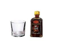 Deliex delicias de Extremadura. Pack 24 Botellitas de licchupito en bolsa de organza. Detalles paror café 5 on vaso a invitados en bodas, comuniones, bautizos y eventos. (Café, 24)