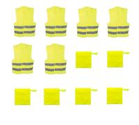Deliex delicias de Extremadura Pack 6 Chalecos Reflectantes Amarillos Homologados y 6 Fundas - Talla única - Chaleco homologado DGT - Certificado ISO
