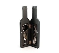 Deliex delicias de Extremadura. Set de vinos en forma de botella para regalar. Contiene sacacorchos, tapón dosificador y recogegotas. Regalos originales para hombres y mujeres