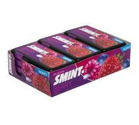 Deliex delicias de Extremadura Smint Dispenser Flat | Caramelos Sin Azúcar y Sin Gluten de menta, frutos rojos o bubblefresh | con dispensador (Frutos rojos, 12 Latas)