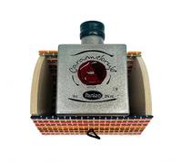 Deliex Detalle Regalo Baúl de Madera y Mimbre Multicolor con Licor de Caramelorujo 10 cl 30% VOL