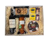 Deliex Gran lote Gourmet con vino Arzuaga, Torta de la Serena, lomito Ibérico de bellota, conservas y picos. Cesta gourmet para regalar