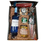 Deliex - Lote Gourmet para regalar con Vino Semidulce, Paleta Cebo Ibérica y Crema de queso de Cabra