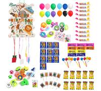 Deliex. Piñata con relleno chuches para cumpleaños infantiles, 96 piezas de Caramelos y Golosinas etc. Piñata y Relleno para Fiestas, Eventos, Halloween. Surtido de chuches (ANIMALES)