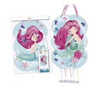 Deliex. Piñata infantiles cumpleaños 47 X 30 cm.Piñata sirena Decoración Fiestas Infantiles Niño y Niña - Piñatas para rellenar con juguetes y chuches. (SIRENA)