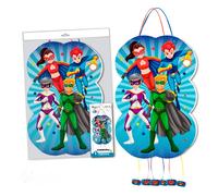 Deliex. Piñata infantiles cumpleaños 47 X 30 cm. Piñata super heroes Decoración Fiestas Infantiles Niño y Niña - Piñatas para rellenar con juguetes y chuches. (SUPERHEROES)