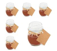 Deliex. Velas aromáticas perfumadas. Vela ambientador decorativa y perfumada en cristal. Detalles para invitados bodas, cafe, coco o rosas (25 UNIDADES, MARRON)