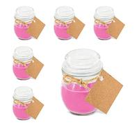Deliex. Velas aromáticas perfumadas. Vela ambientador decorativa y perfumada en cristal. Detalles para invitados bodas, cafe, coco o rosas (25 UNIDADES, ROSA)