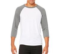 Bella+Canvas Camiseta de béisbol Delifhted Adult – Manga 3/4, tejido mixto