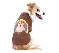 DELIFUR Suéter de Acción de Gracias para perro, suéter de pavo, ropa de invierno de punto cálido para mascotas, perros, color marrón (XXL)