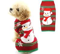DELIFUR Suéteres de Nieve para Perros Suéteres de muñeco de Nieve Suéteres navideños para Perros Año Nuevo Suéter de Navidad Ropa para Mascotas para Perros pequeños y Gatos (Muñeco de Nieve, S)