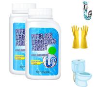 Delighteal Drain Cleaner, Pipeline Dredging Agent Drain, Powerful Pipe Dredging Agent, for Kitchen Bathroom Toilet (2pcs)
