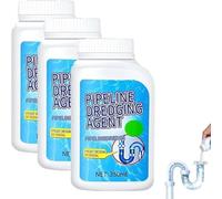 Delighteal - Limpiador de drenaje, potente agente de dragado de tuberías para tuberías de cocina e inodoro, agente de dragado de tuberías, limpiador de fregadero y drenaje, polvo de limpieza para