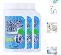 Delighteal Powerful Drain Cleaner, Fast-Acting Pipe Dredging Agent for Kitchen Sinks & Toilets - Unclogs Stubborn Blockages in Plumbing & Sewer Lines (3Pcs)