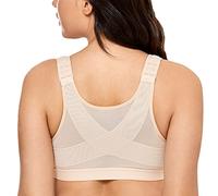 DELIMIRA - Sujetador Corrector de Postura con Soporte de Espalda en X para Mujer Bronceado Topo 95B