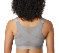 DELIMIRA - Sujetador Corrector de Postura con Soporte de Espalda en X para Mujer Gris Cuántico 90D