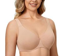 DELIMIRA Sujetador Reductor Talla Grande con Aros sin Relleno Cómodo para Mujer