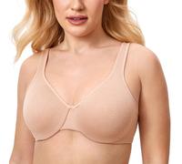 DELIMIRA Sujetador Reductor Talla Grande con Aros sin Relleno Cómodo para Mujer