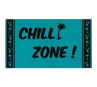 Delindo Lifestyle® Toalla de Playa Tropical Chill Zone Turquesa, 100% algodón, Hecho de algodón Egipcio, 100x180 cm Grandes