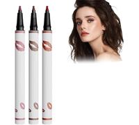 Delineador de labios líquido, lápiz labial líquido resistente al agua 2 en 1, delineador de labios mate de secado rápido, delineador de labios líquido de larga duración no pegajoso para mujeres
