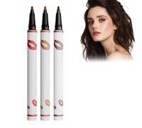 Delineador de labios líquido, lápiz labial líquido resistente al agua 2 en 1, delineador de labios mate de secado rápido, delineador de labios líquido de larga duración no pegajoso para mujeres