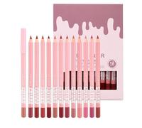 Delineador de labios rojo | 12 colores naturales cremosos y duraderos accesorios de maquillaje - Juego de pintalabios | Para día, noche, fiesta, boda, invierno, otoño, primavera, oficina, escuela
