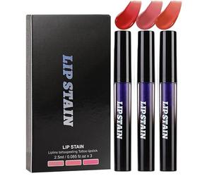 Delineador de Labios Tinte Peel Off,Pack de 3 Glaseado Resistente al Agua,Tinte de Labios Pelable | para Cita, Trabajo, Escuela, Viaje, Noche, Vacaciones, Boda