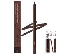 Delineador de ojos a prueba de agua 24 horas, color ciruela, de doble punta, afilable, con alta pigmentación, aplicación duradera y un color suave y fácil de aplicar, perfecto para uso diario