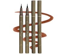 Delineador de ojos a prueba de agua, 4 piezas, punta fina, 0, 05 mm, delineador de ojos marrón, líquido a prueba de manchas, larga duración para maquillaje natural diario, Aegyo Sal, marrón oscuro