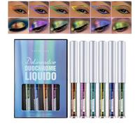 Delineador de Ojos Líquido con Brillo - Delineador Gel Transformador De Color - Cosmético Práctico Para Ella, 6 Unidades