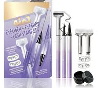 Delineador de ojos y lápiz set para cejas de microblading 4 en 1, sellador de pestañas inferiores para el ojo, delineador líquido resistente al agua con punta de precisión de 0,01 mm，Marrón
